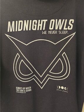 Midnight Owls Black Graphic Tee - We Never Sleep